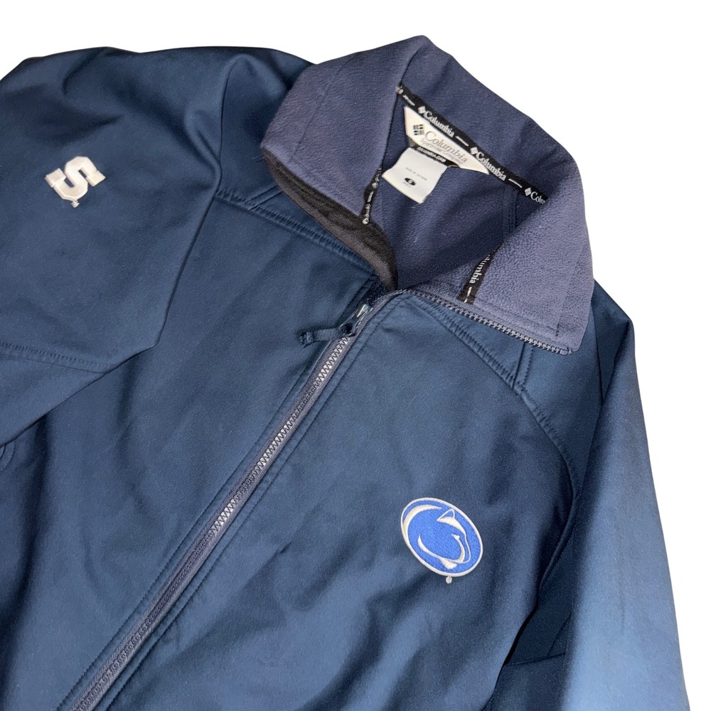 Columbia Penn State Softshell Jacket Small Navy Blue Nittany Lions Full Zip